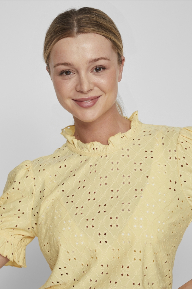 VIKAWA S/S FLOUNCE TOP - NOOS 14070251 GOLDEN HAZE